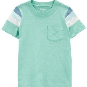 OshKosh B'gosh Green Tee with Striped Sleeves